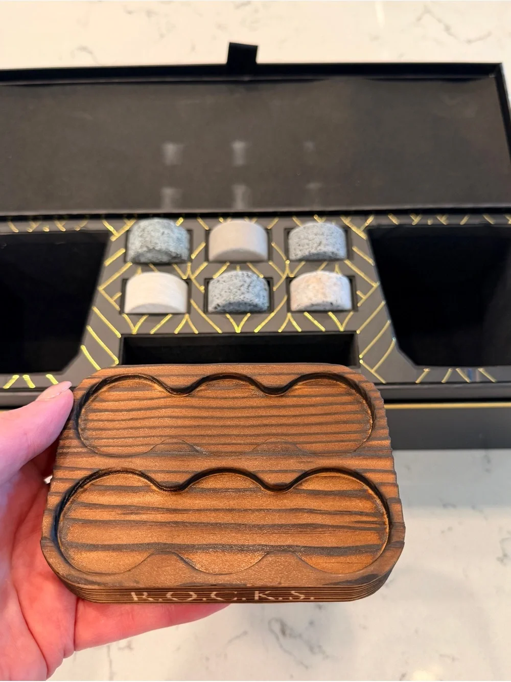 R.O.C.K.S. Whiskey Stones & Glass Gift Set